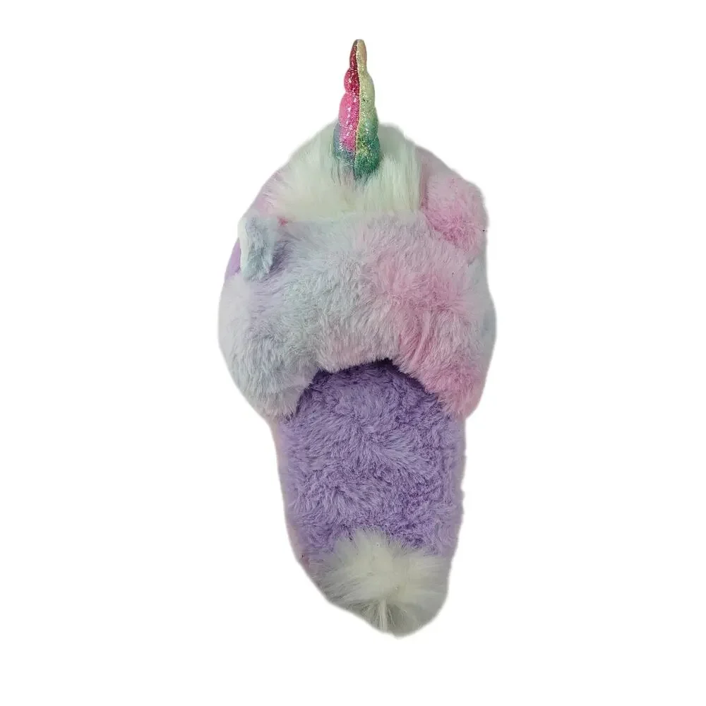 Wonder Nation Little & Big Girl's Unicorn Scuff Slippers Size 4-5